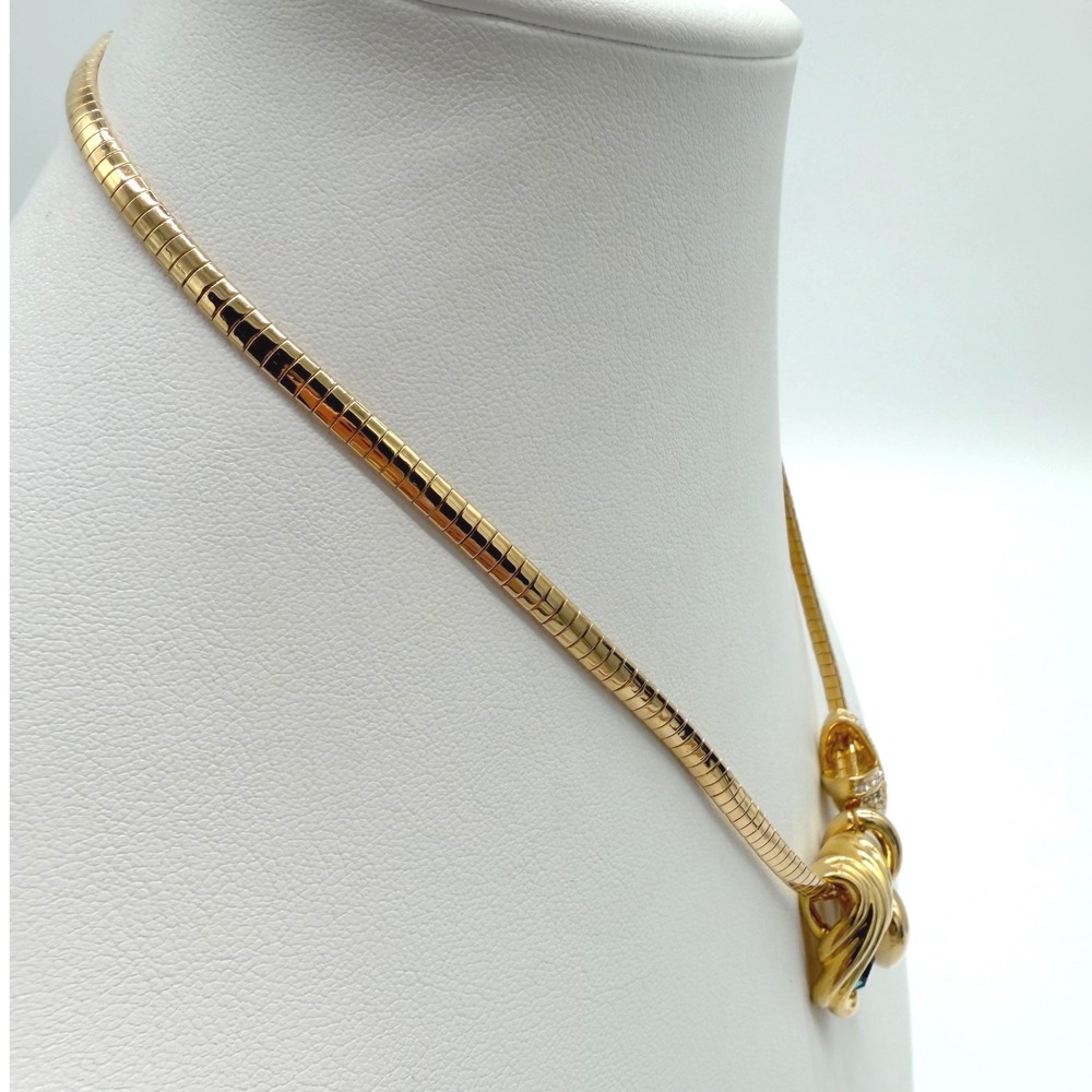 Vintage Nolan Miller Gold Tone Omega Collar Trio Charm Necklace - Picture 4 of 9